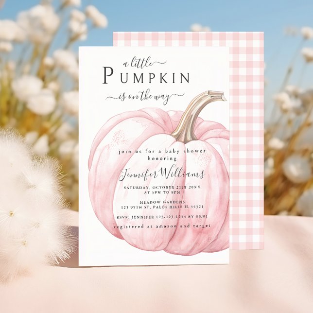Niedliche Pink Little Pumpkin Baby Girl Dusche Einladung (Von Creator hochgeladen)