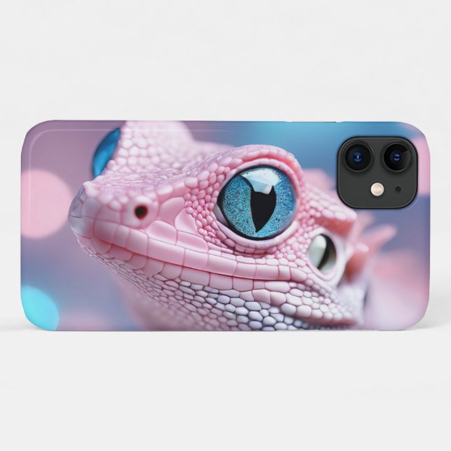 Niedliche Pink-Lizard mit Big Blue Eyes Case-Mate iPhone Hülle (Rückseite (Horizontal))