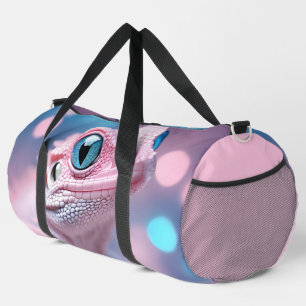Niedliche Pink-Lizard mit Big Blue Eyes Duffle Bag