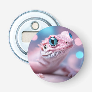 Niedliche Pink-Lizard mit Big Blue Eyes Flaschenöffner