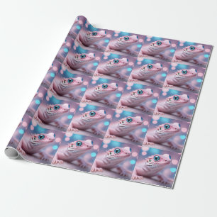 Niedliche Pink-Lizard mit Big Blue Eyes Geschenkpapier