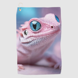 Niedliche Pink-Lizard mit Big Blue Eyes Golfhandtuch