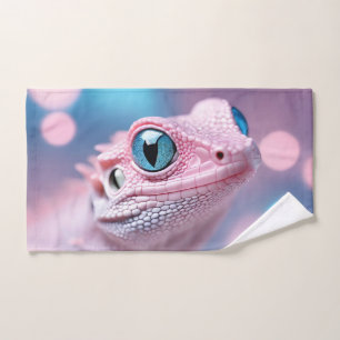 Niedliche Pink-Lizard mit Big Blue Eyes Handtuch