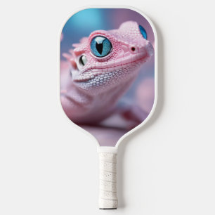 Niedliche Pink-Lizard mit Big Blue Eyes Pickleball Schläger