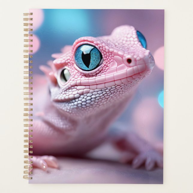 Niedliche Pink-Lizard mit Big Blue Eyes Planer (Vorderseite)