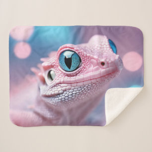 Niedliche Pink-Lizard mit Big Blue Eyes Sherpadecke