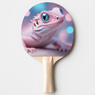 Niedliche Pink-Lizard mit Big Blue Eyes Tischtennis Schläger