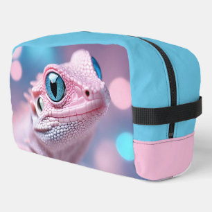 Niedliche Pink-Lizard mit Big Blue Eyes Waschbeutel