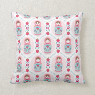 Niedliche Pink-Matryoshka-Puppe Kissen