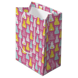 Niedliche Pink Oaster Bunny Rabbit Geschenktasche Mittlere Geschenktüte