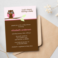 Niedliche Pink Owl Girl Babydusche