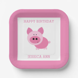 Niedliche Pink Pig Paper Teller