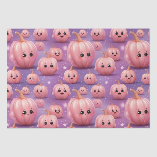 Niedliche Pink Pumpkin-Modellkinder halloween Seidenpapier (Vorderseite)