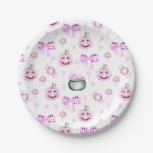 Niedliche Pink Pumpkins Musterpapierplatte