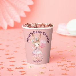 Niedliche Pink Rabbit Babydusche Pappbecher
