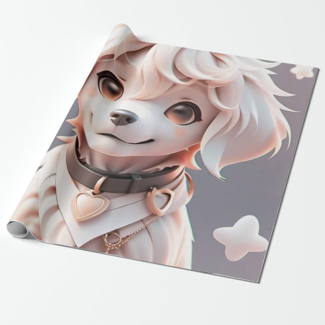 Niedliche Pink Retriever Puppy Gift Wrap Kindergeb Geschenkpapier (Ungerollt)