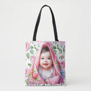 Niedliche Pink Roses und Lächeln Baby Girl Baby