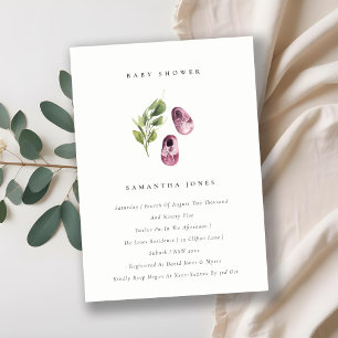 Niedliche Pink Shoes Foliage Girl Babydusche Einla Dankeskarte