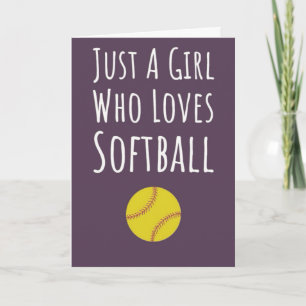 Niedliche Pink Softball Cards Sportmädchen Kinder Karte