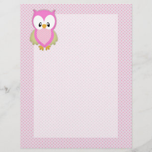 Niedliche Pink-Uhu-Polka-Punkte rosa Muster-Bild d