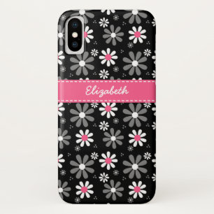 Niedliche Pink und Black Girly Mod Daisies mit Nam Case-Mate iPhone Hülle