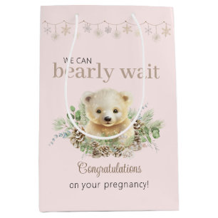 Niedliche Pink Winter Baby Dusche wir schon frühze Mittlere Geschenktüte