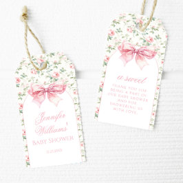 Niedliche pinkfarbene Bugbaby Dusche Danke Geschenkanhänger