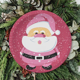 Niedliche pinkfarbene Weihnachtsfeiertage Pappteller