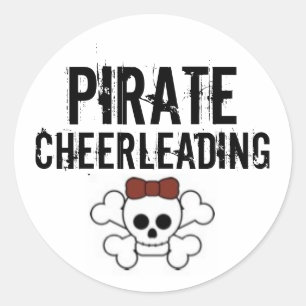 niedliche Pirate, Piraten, Cheerleader Runder Aufkleber