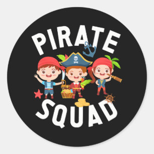 Niedliche Pirate Squad Pirate Crew Runder Aufkleber