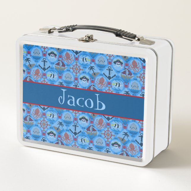 Niedliche Piraten Metall Brotdose (Vorderseite)