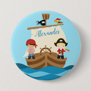 Niedliche Piratenboys und ein großer Individuelle Button