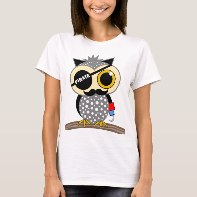 niedliche Pirateneule T-Shirt (Vorderseite)