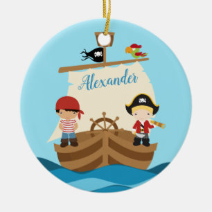 Niedliche Piratenjungs und ein großer Individuell Keramik Ornament
