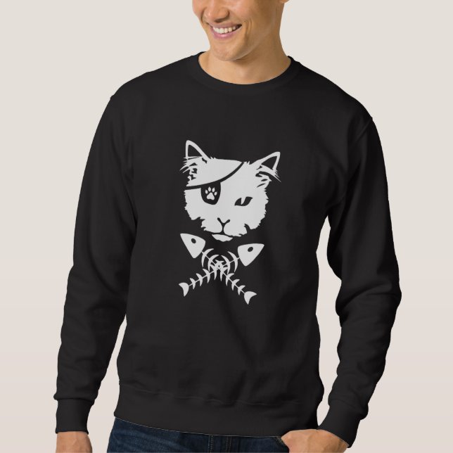 Niedliche Piratenkatze Sweatshirt (Vorderseite)