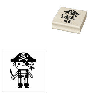 Niedliche Piratenkinder Gummistempel