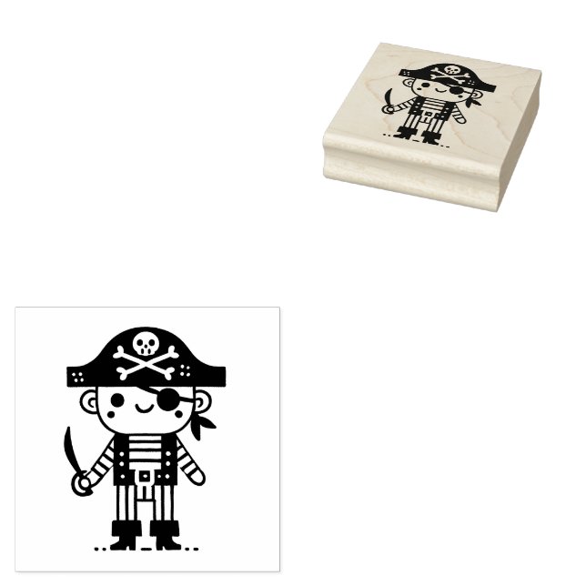 Niedliche Piratenkinder Gummistempel (Stempel)