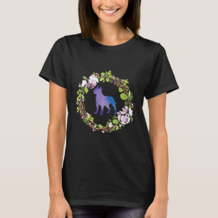 Niedliche Pit Bull Blume Wreath Pitties Liebhaber  T-Shirt