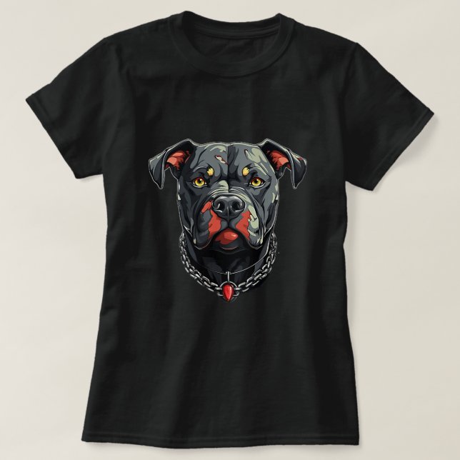 Niedliche Pitbull Hunde Pitbullen T-Shirt (Design vorne)