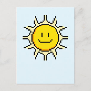 Niedliche Pixel Sun Postkarte