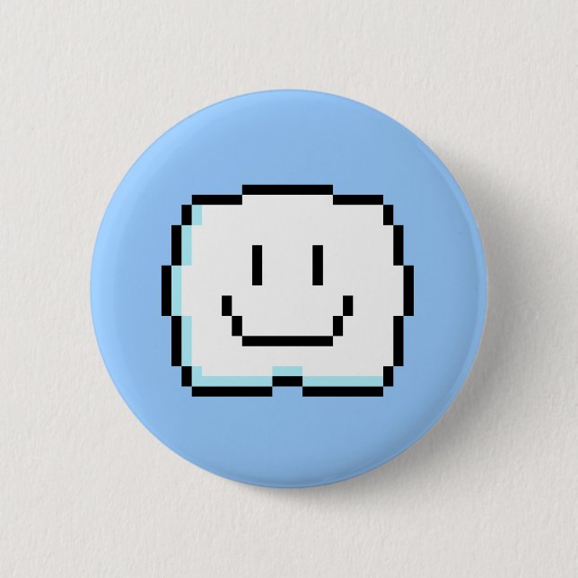 Niedliche Pixel-Wolke Button (Vorderseite)