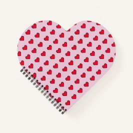 Niedliche pixelförmige Herzform Notizbuch