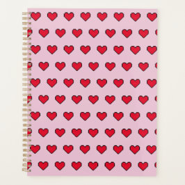 Niedliche pixelförmige Herzform Planer