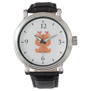 Niedliche pixelte Hirschspielkarten Armbanduhr