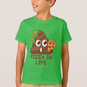 Niedliche Pizza kacken Emoji T-Shirt
