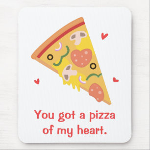 Niedliche Pizza meines Heart Pun Liebe Spaßes Mousepad