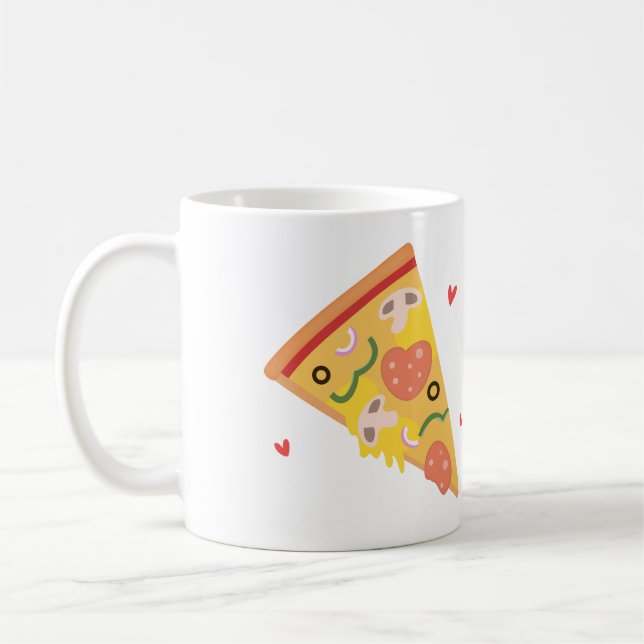 Niedliche Pizza meines Herz-Wortspiel-Liebe-Spaßes Tasse (Links)