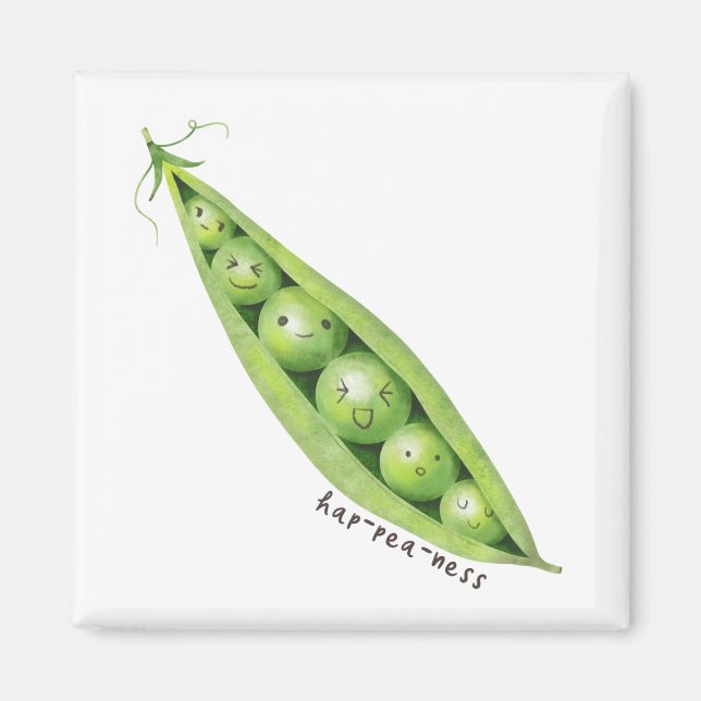 Niedliche Platterbsen in einer Pod-Illustration Magnet (Vorne)