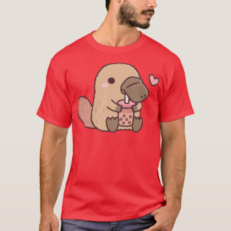 Niedliche Platypus-Lieben trinken Blumentee T-Shirt