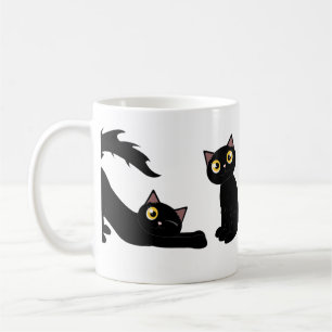 Niedliche Playful schwarze Katzen-Reihe Kaffeetasse